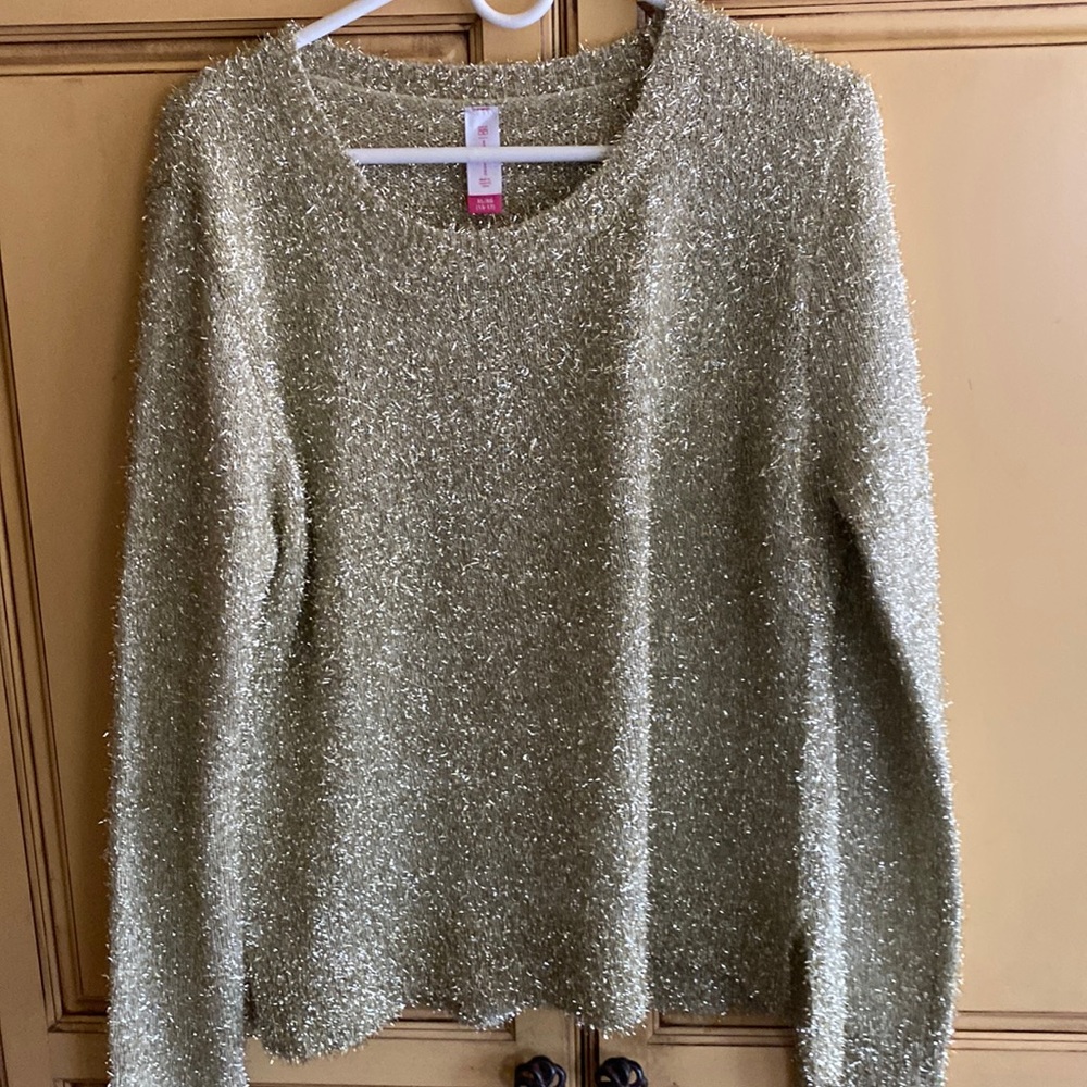 Beautiful Gold shimmer Long Sleeve Sweater style top